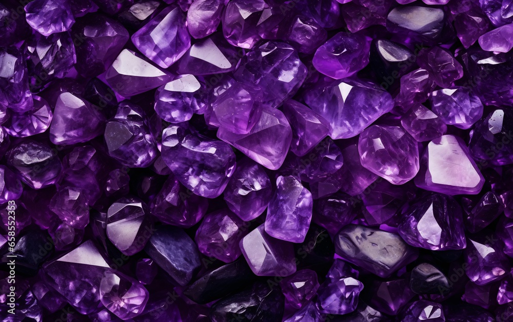 Fototapeta premium amethyst crystals pile background