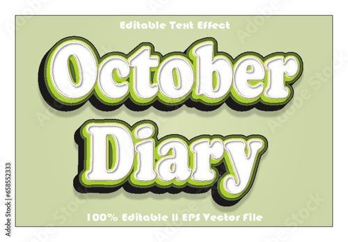 October Diary Editable Text Effect