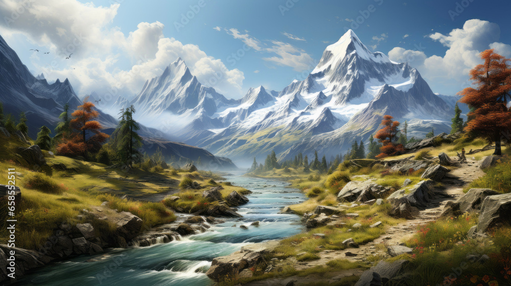 Obraz premium landscape with lake