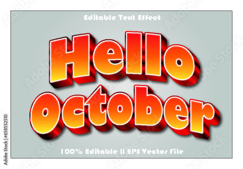 Hello October Editable Text Effect