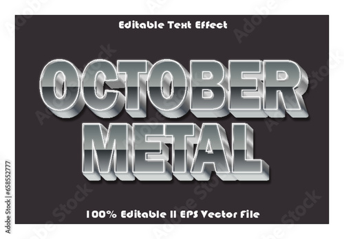 October Metal Editable Text Effect