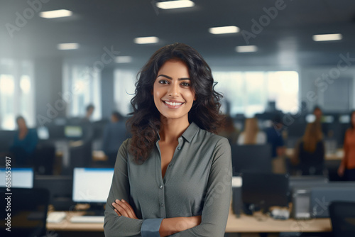 Fototapeta Young indian businesswoman or corporate employee