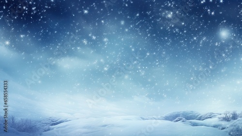 Beautiful ultra wide background image of snowfall in winter