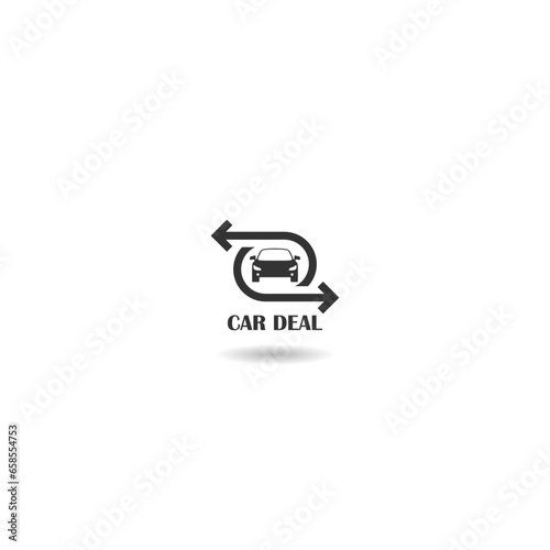 Car deal icon with shadow