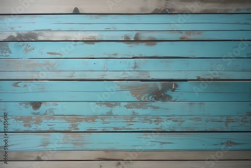 Painted Plain Teal Blue and Gray Rustic Wood Board Background that can be either horizontal. texture
