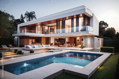 Modern House with swimingpool. holiday © Hasanah