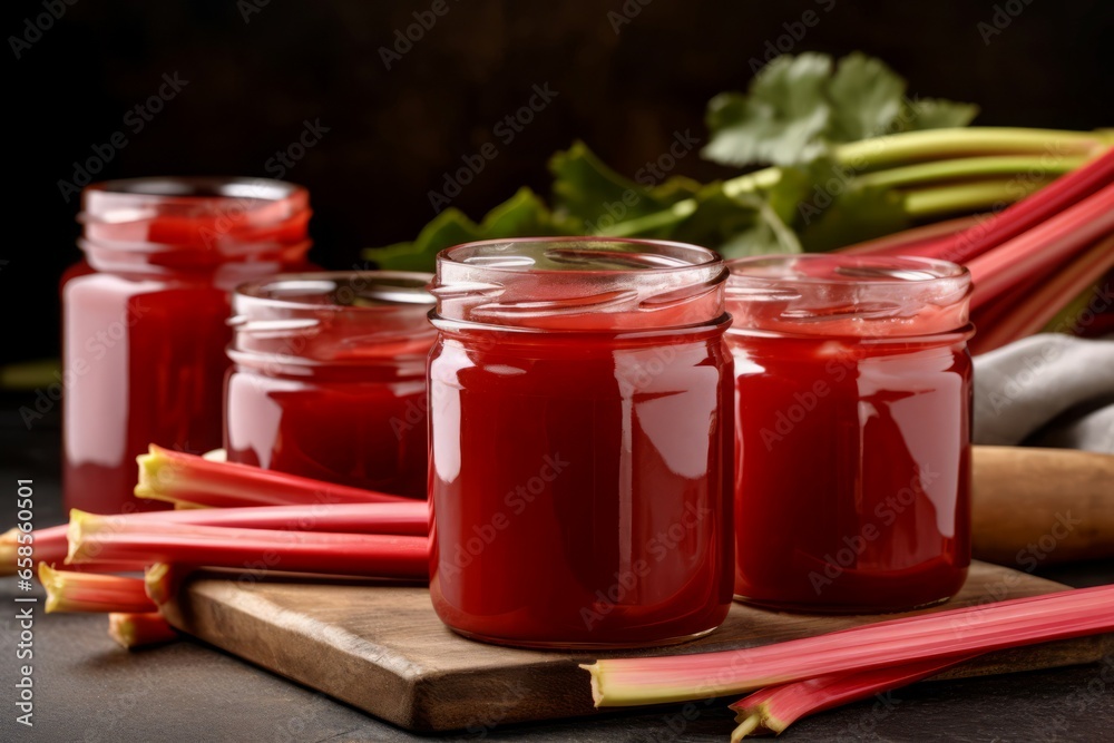 Rhubarb jam food. Organic preserve. Generate Ai Rhubarb jam food. Organic preserve. Generate Ai