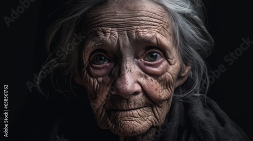 An old woman suffering from depression.generative ai  © Luke