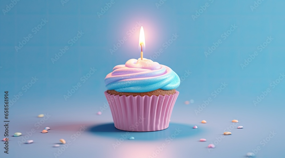 Joyful Birthday Cupcake