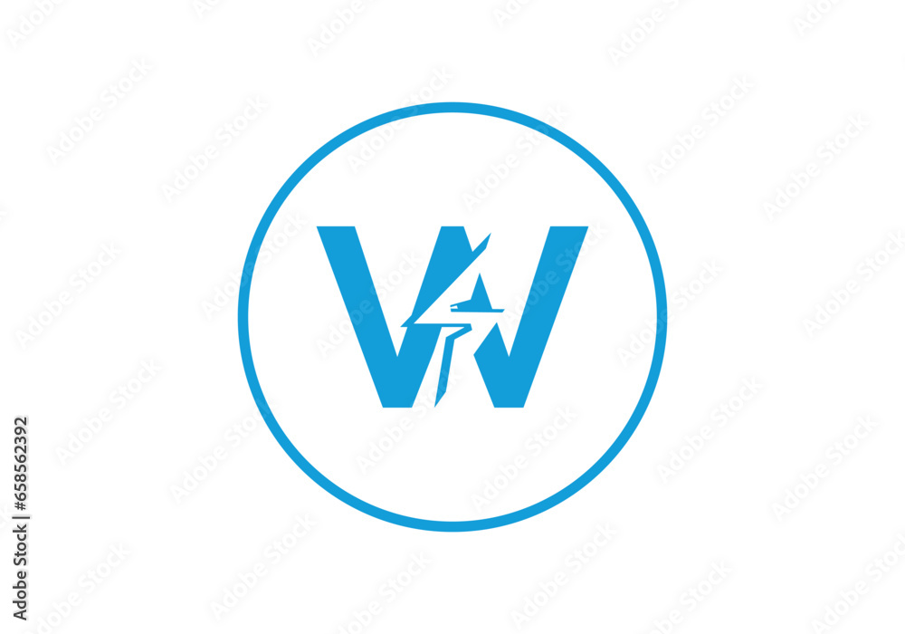 Initial letter W electric, thunder, power logo, and icon vector illustration Initial letter W electric, thunder, power logo, and icon vector illustration
