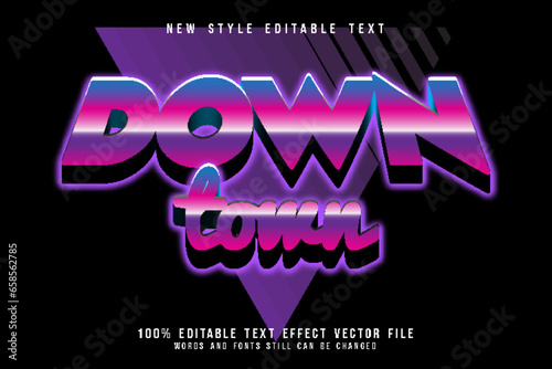 downtown editable text effect emboss retro style
