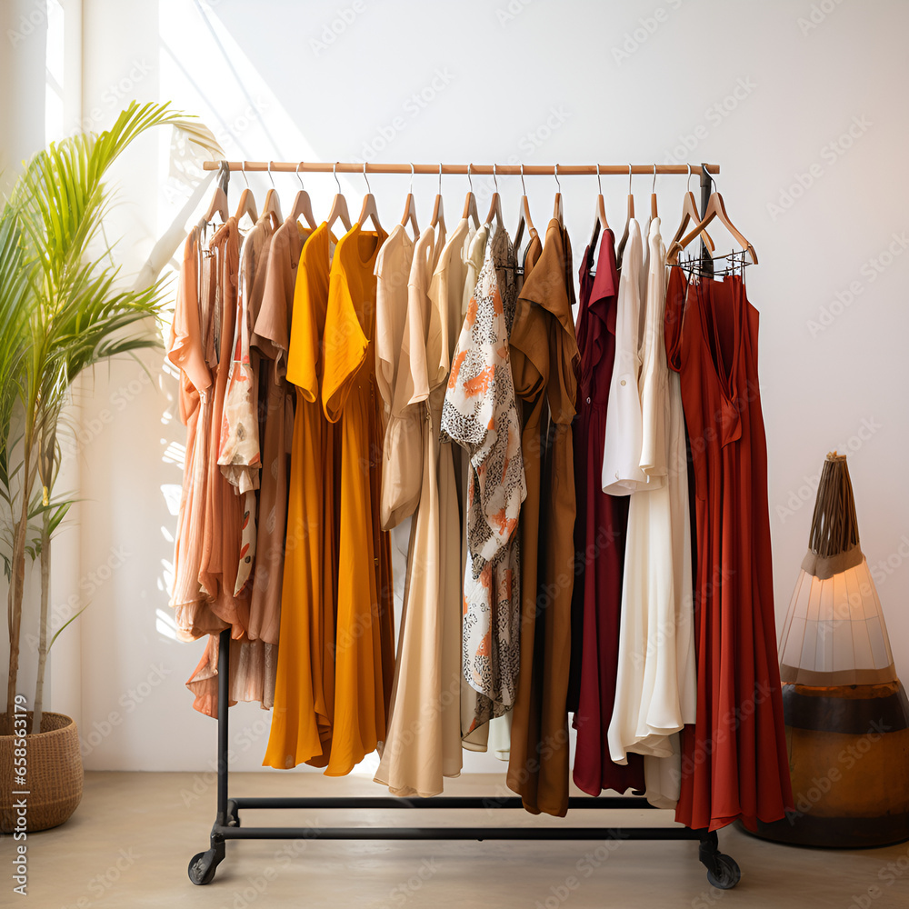 clothes hanging on a hanger