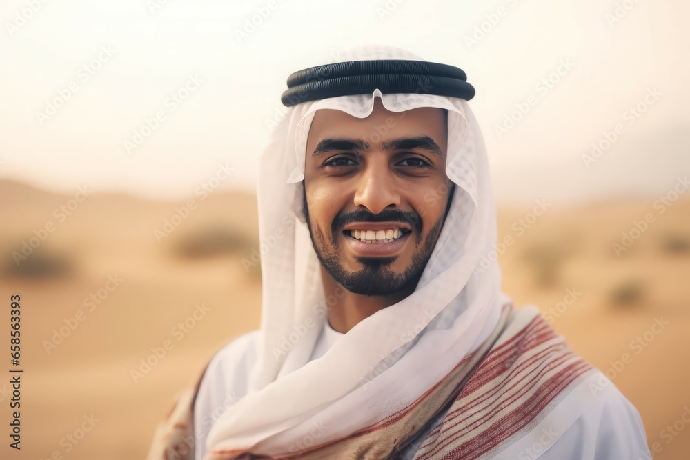 Saudi arab man portrait. Dubai alone. Generate Ai Saudi arab man portrait. Dubai alone. Generate Ai