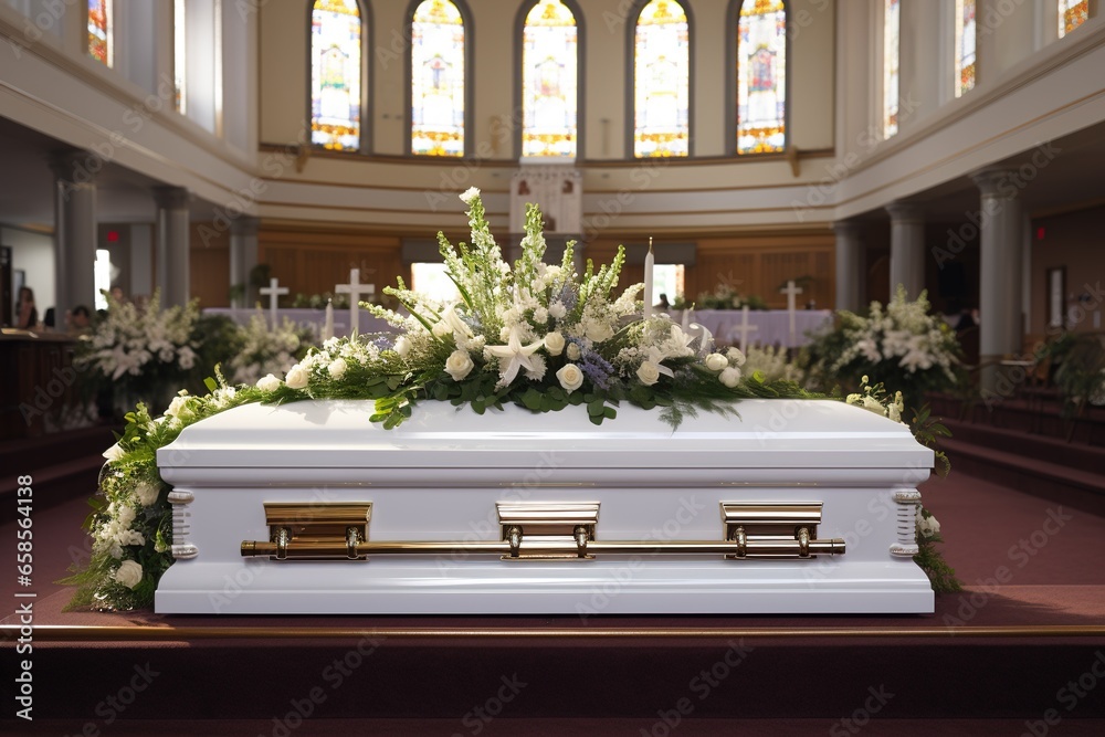 closeup shot of a colorful casket in a hearse or chapel before funeral or burial at cemetery closeup shot of a colorful casket in a hearse or chapel before funeral or burial at cemetery