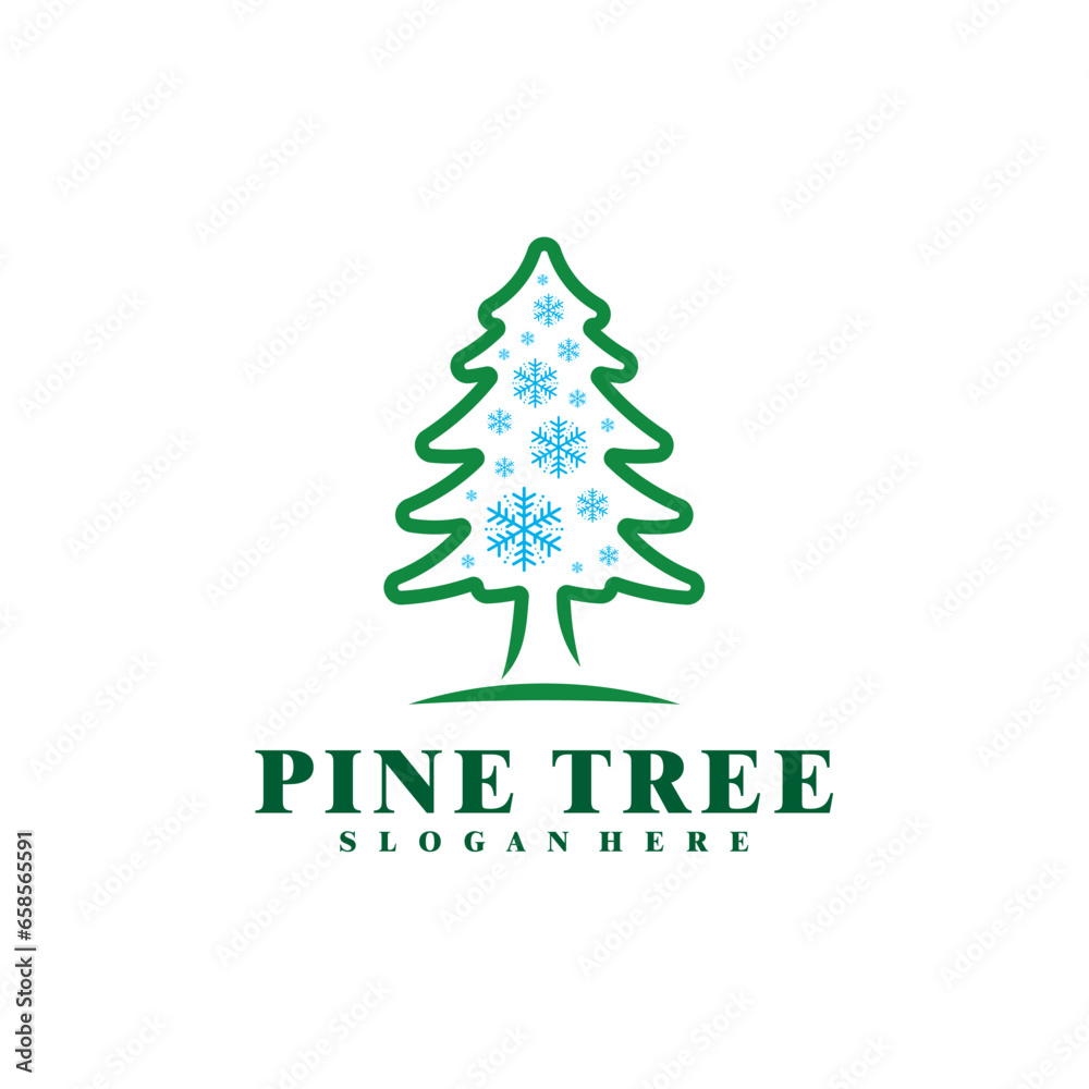 Winter Pine Tree logo design vector. Creative Pine Tree logo concepts template Winter Pine Tree logo design vector. Creative Pine Tree logo concepts template