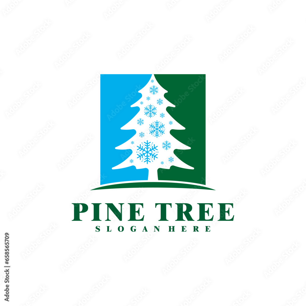 Winter Pine Tree logo design vector. Creative Pine Tree logo concepts template Winter Pine Tree logo design vector. Creative Pine Tree logo concepts template