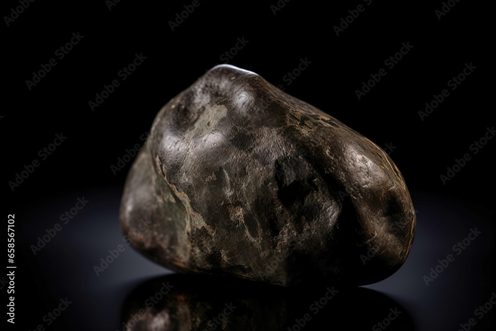 Musgravite is a rare precious natural geological stone on a black background in low key. AI generated. Musgravite is a rare precious natural geological stone on a black background in low key. AI generated.
