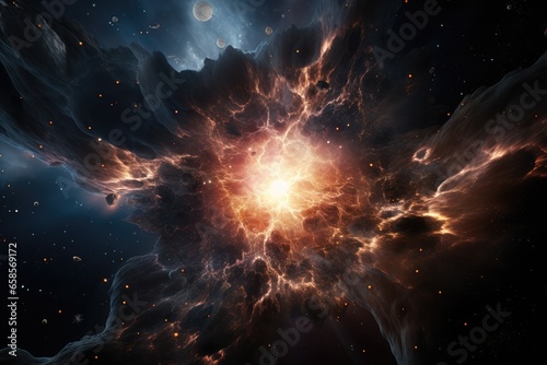 Hyperrealistic representation of a supernova explosion - Star Birth - AI Generated