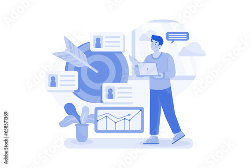 Target Audience Illustration concept on white background