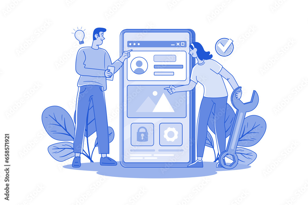 The development team is working on a new app to improve business workflow. The development team is working on a new app to improve business workflow.