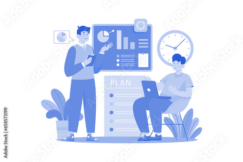The business strategist is developing a comprehensive business planning for future success.