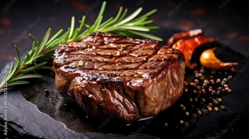 Ribeye steak from marbled beef medium rare, ribeye beef steak grilled perfectly Ribeye steak from marbled beef medium rare, ribeye beef steak grilled perfectly