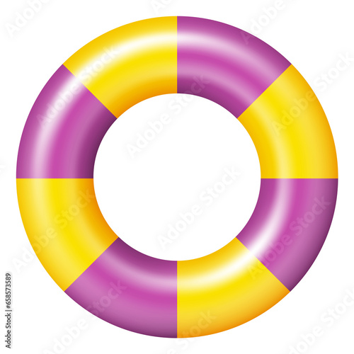 Kid swim rubber ring. Cartoon pool party symbol
