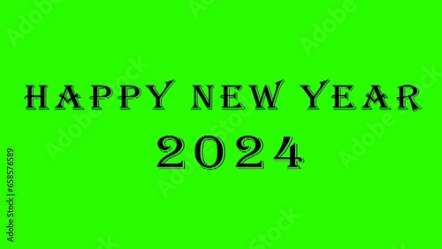 Happy New Year 2024 text animation
