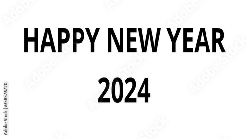 Happy New Year 2024 text animation