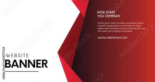 professional website banner with red shapes vector design illustration