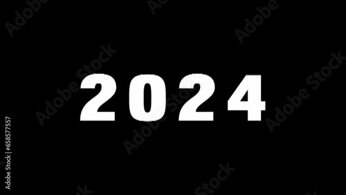 Happy New Year 2024 text animation