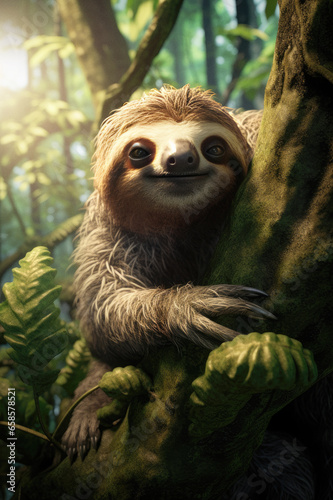 sloth in the  forest