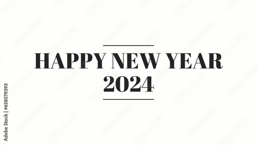 Happy New Year 2024 text animation Happy New Year 2024 text animation