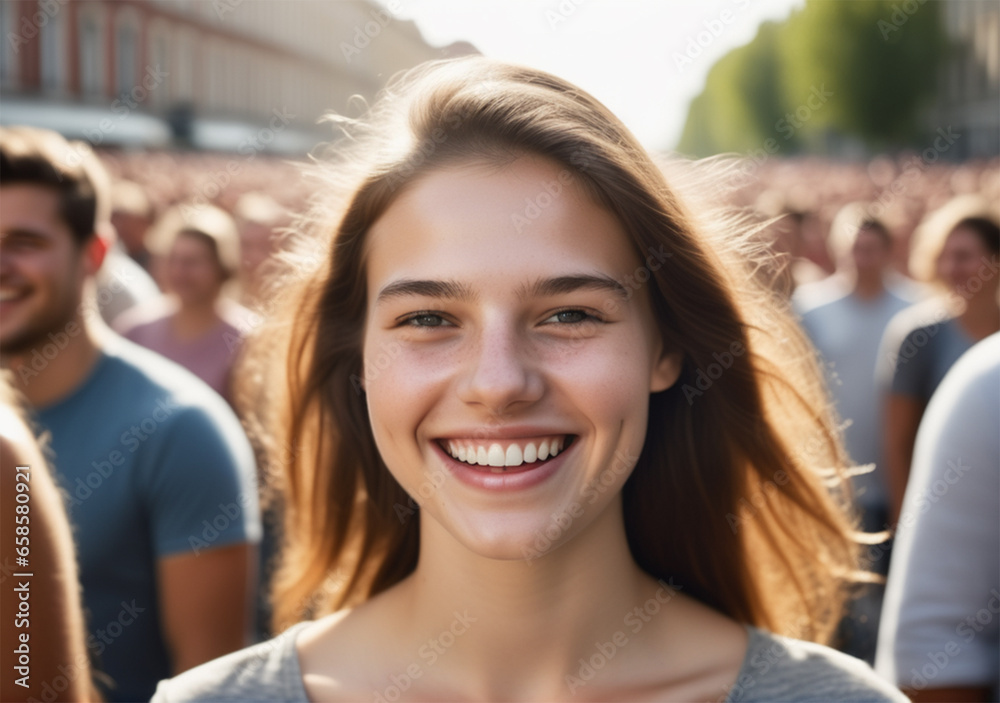 portrait of a cheerful girl smiling
