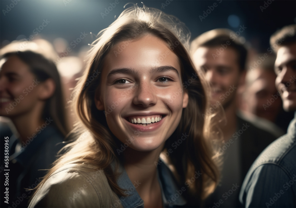 Fototapeta premium portrait of a cheerful girl smiling