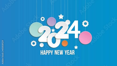 happy new year 2024 text animation