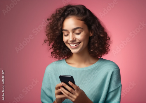 portrait of a girl on her phone