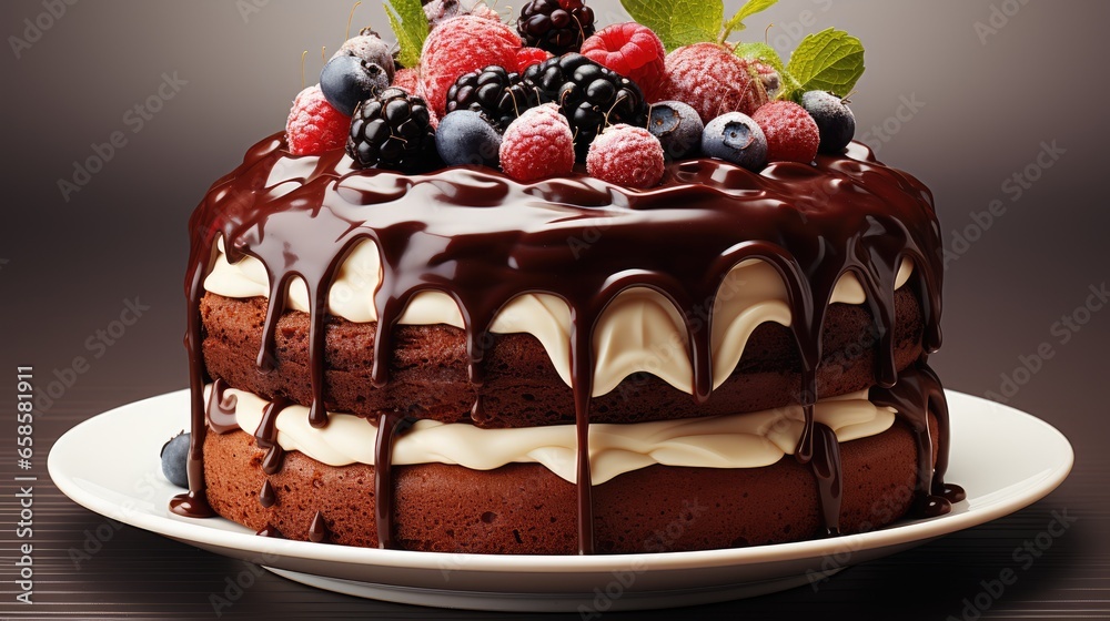 chocolate cake White background vector chocolate cake White background vector