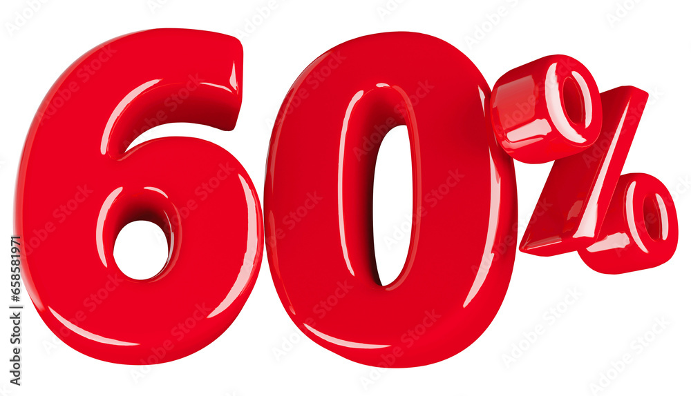 60 Percent Sale Discount - 3d Red Number Discount 60 Percent Sale Discount - 3d Red Number Discount