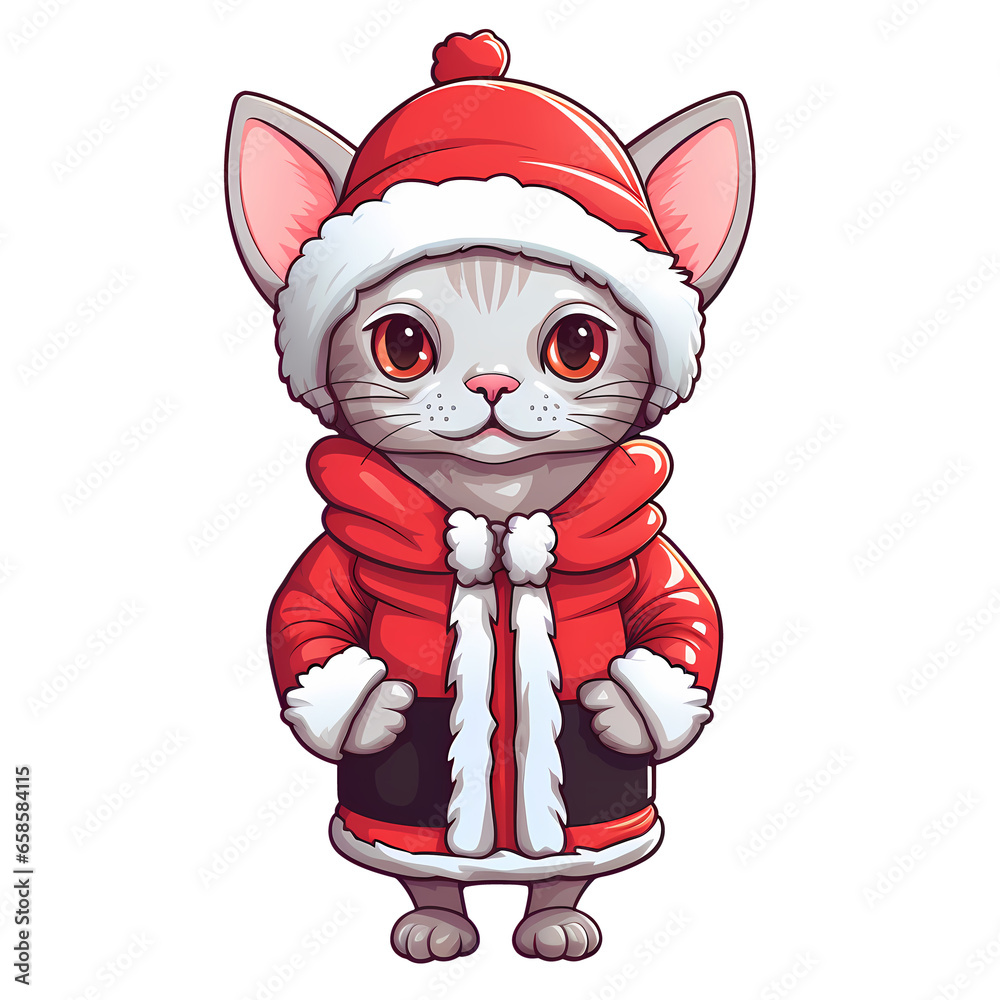 Cute Sphynx Cat Christmas Clipart Illustration Cute Sphynx Cat Christmas Clipart Illustration