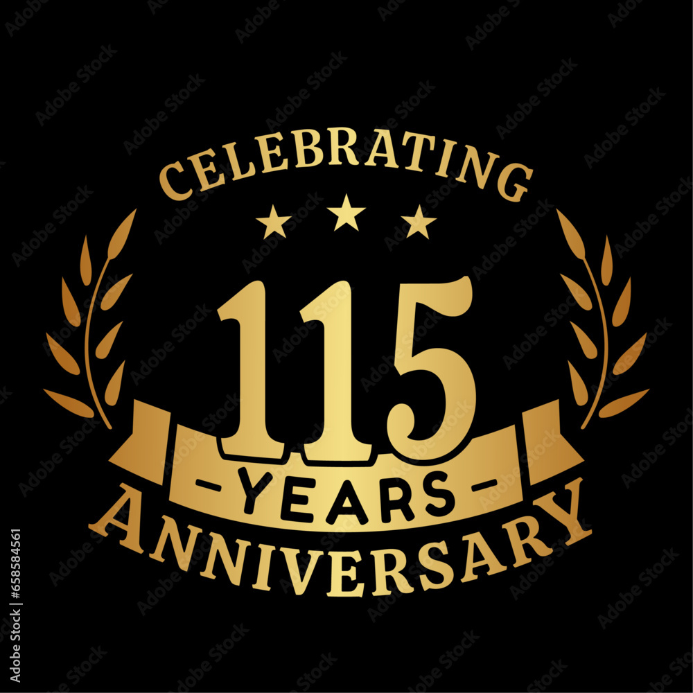 Fototapeta premium 115th anniversary celebration design template. 115 years vector and illustration.