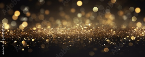 Abstract banner background with elegant gold glitters for website header