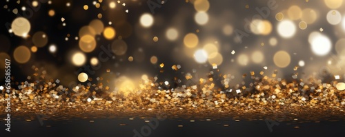 Abstract banner background with elegant gold glitters for website header