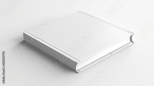 A high-quality mockup of a book cover isolated on white background top view. photo