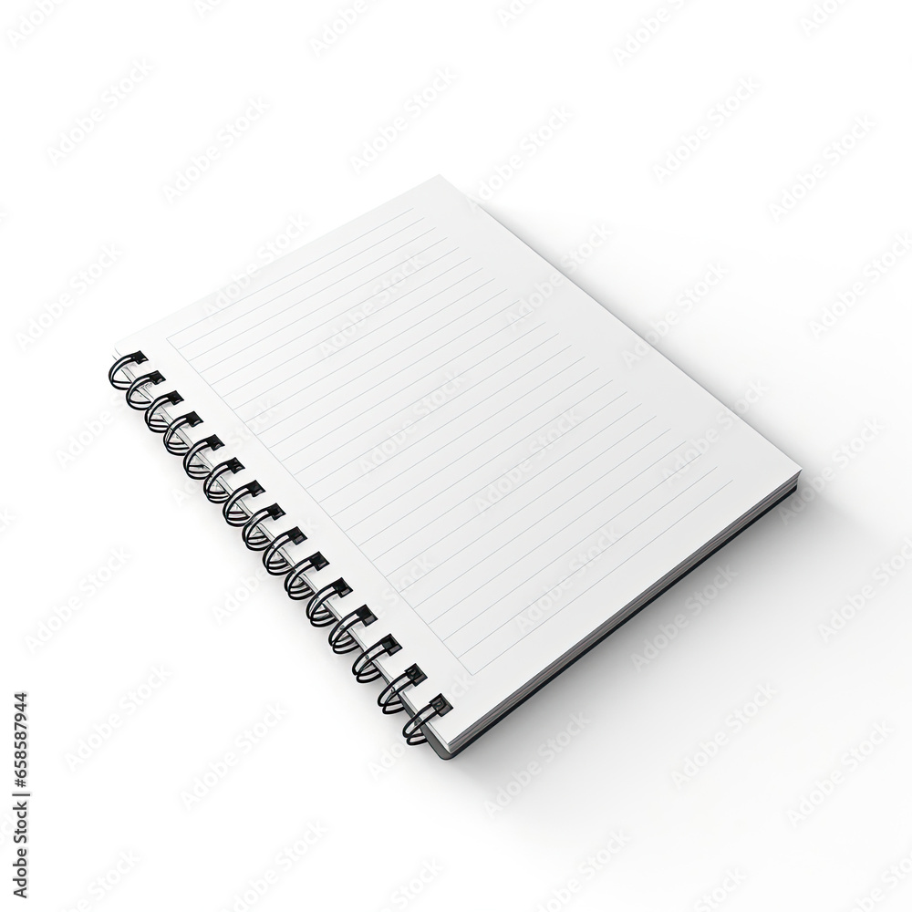 A realistic mockup of a notepad with customized cover isolated on white background top view. A realistic mockup of a notepad with customized cover isolated on white background top view.