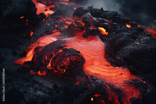 Graphic abstraction using volcanic motifs