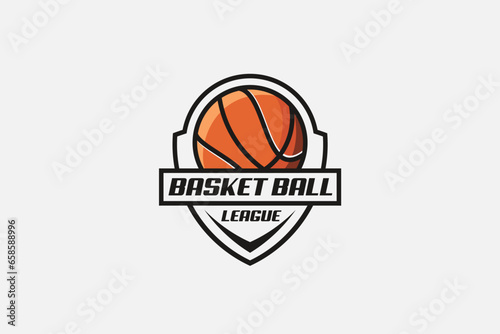 Basket ball play logo and vector