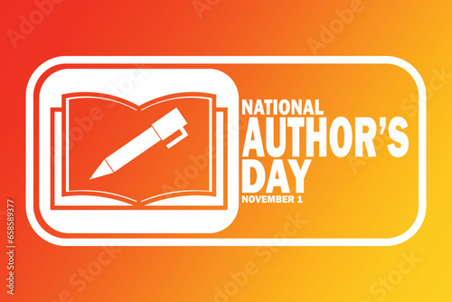 National Author's Day Vector Template Design Illustration. November 1. Suitable for greeting card, poster and banner