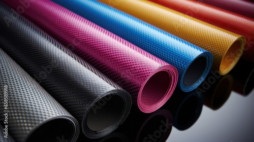Carbon fiber composite raw material. Texture panorama of Color carbon fiber. photo