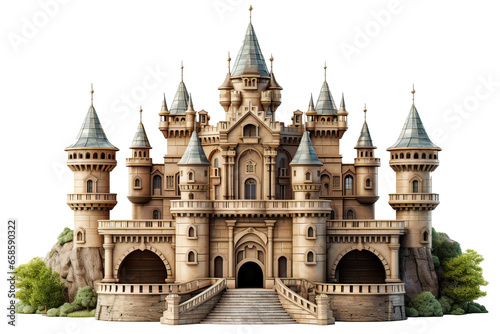 3d model Castle isolate on white background  
